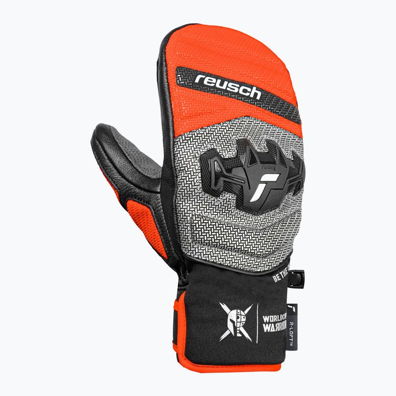 Kinder Skihandschuhe Reusch Worldcup Warrior GS Mitten black/silver/fluo red 2