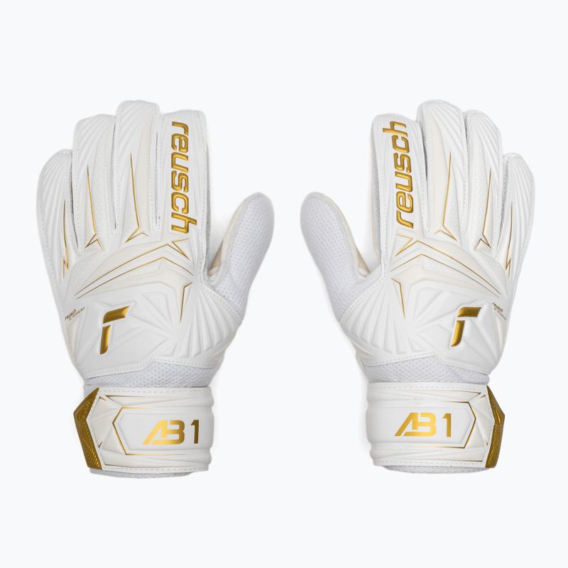 Kinder-Torwarthandschuhe Reusch Attrakt AB1 Solid Junior white/gold 2