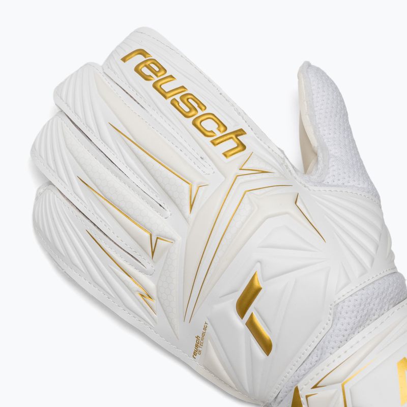 Kinder-Torwarthandschuhe Reusch Attrakt AB1 Solid Junior white/gold 4