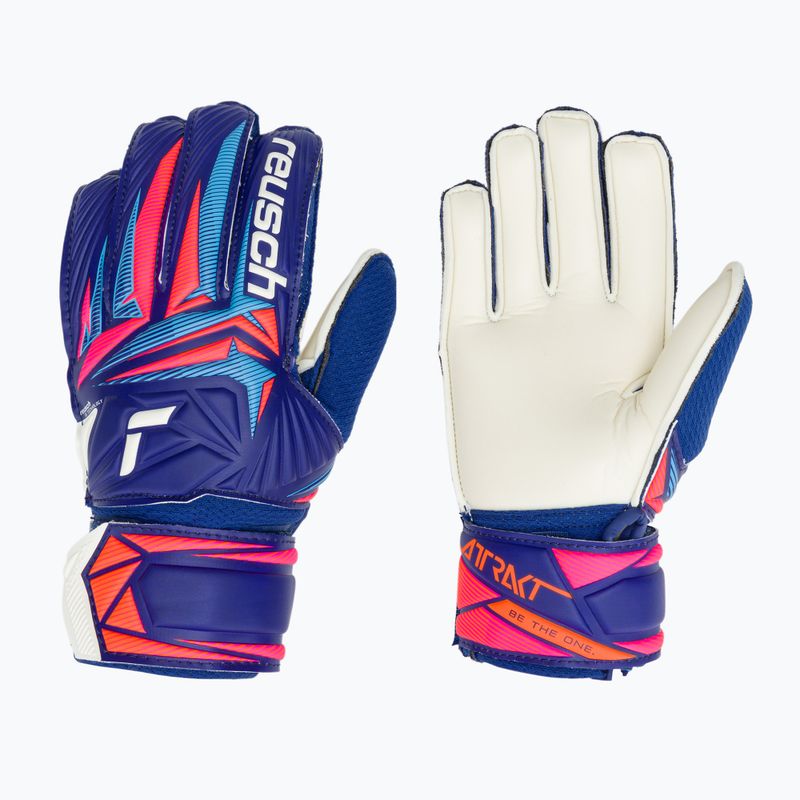 Kinder-Torwarthandschuhe Reusch Attrakt Solid Junior sharp blue/white/shocking orange
