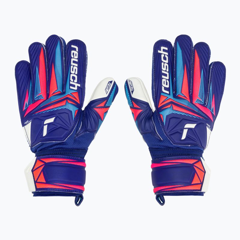 Kinder-Torwarthandschuhe Reusch Attrakt Grip Junior sharp blue/white/shocking orange 2
