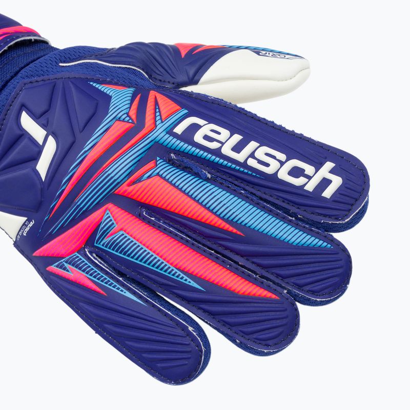 Kinder-Torwarthandschuhe Reusch Attrakt Grip Junior sharp blue/white/shocking orange 4