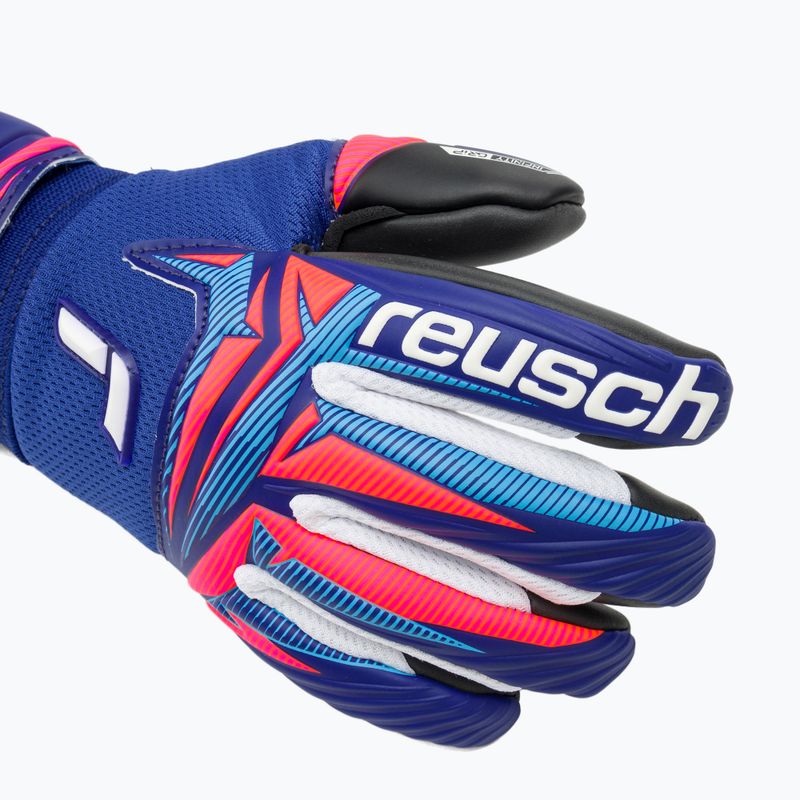 Kinder-Torwarthandschuhe Reusch Attrakt Infinity Evolution NC Junior sharp blue/shocking orange/black 4