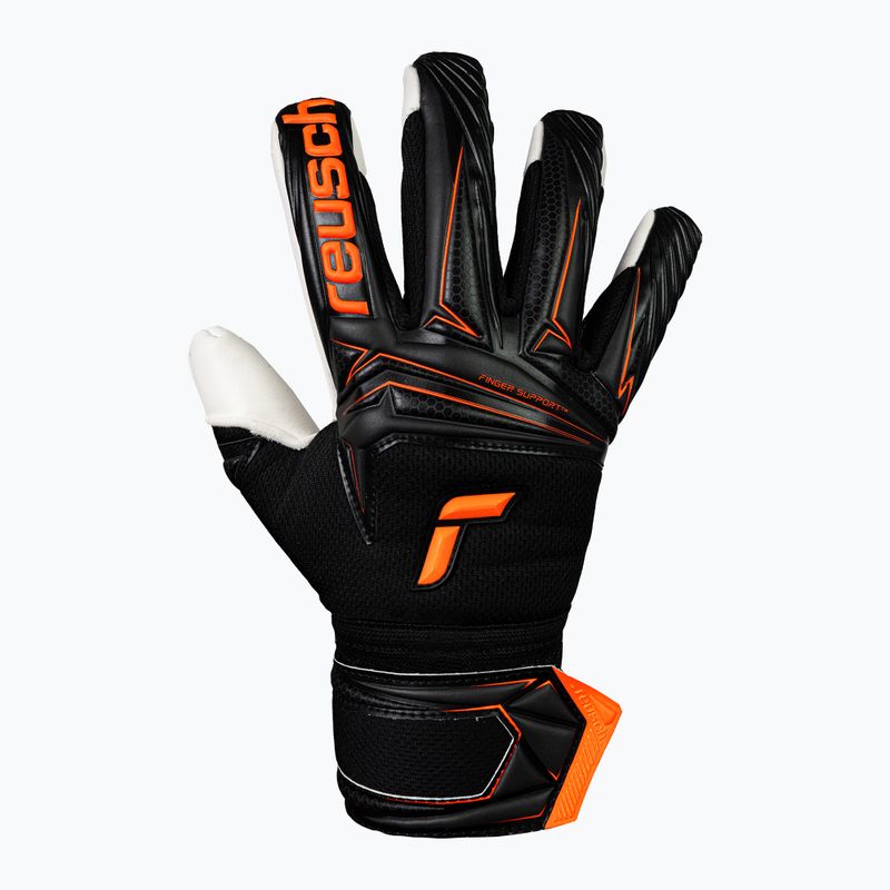 Torwarthandschuhe Reusch Attrakt Advance Finger Support black/shocking orange 2