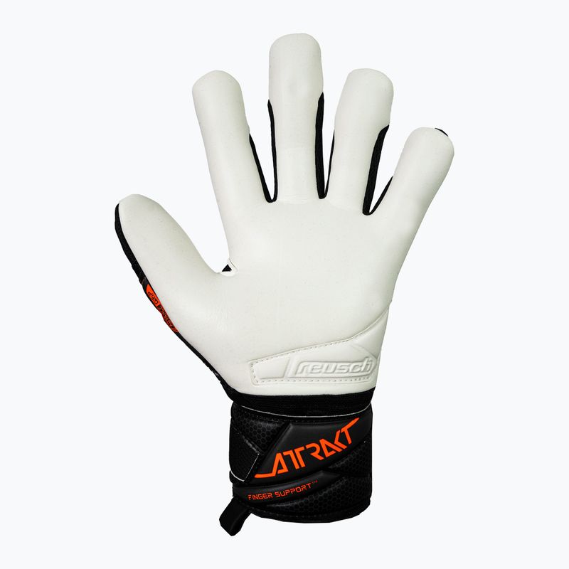 Torwarthandschuhe Reusch Attrakt Advance Finger Support black/shocking orange 3