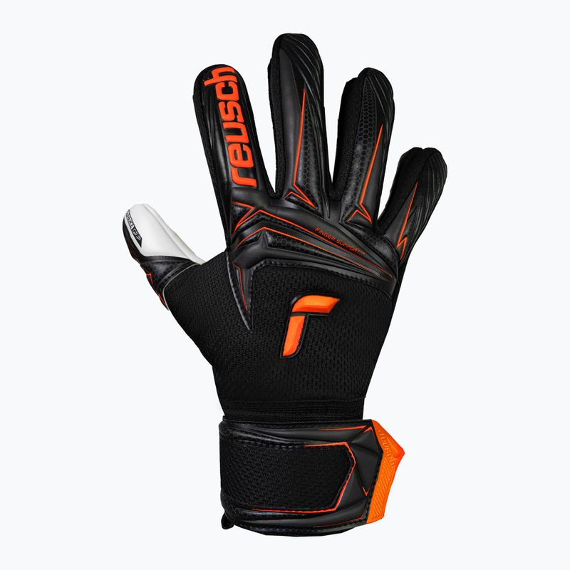 Kinder-Torwarthandschuhe Reusch Attrakt Advance Finger Support Junior black/shocking orange 2