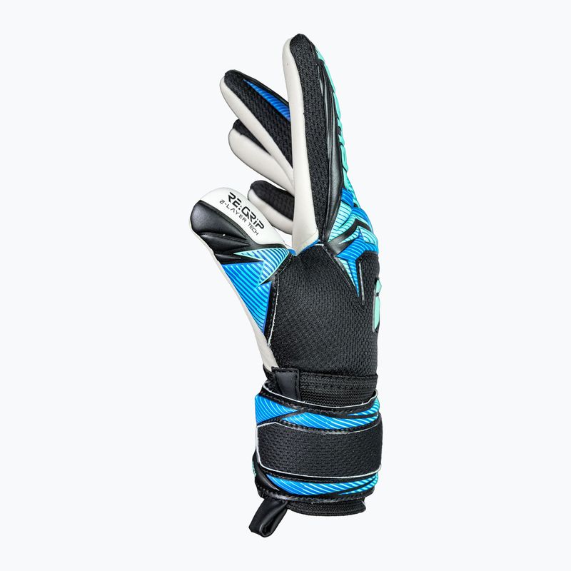 Kinder-Torwarthandschuhe Reusch Attrakt RE:GRIP NC Junior black/ocean light 5
