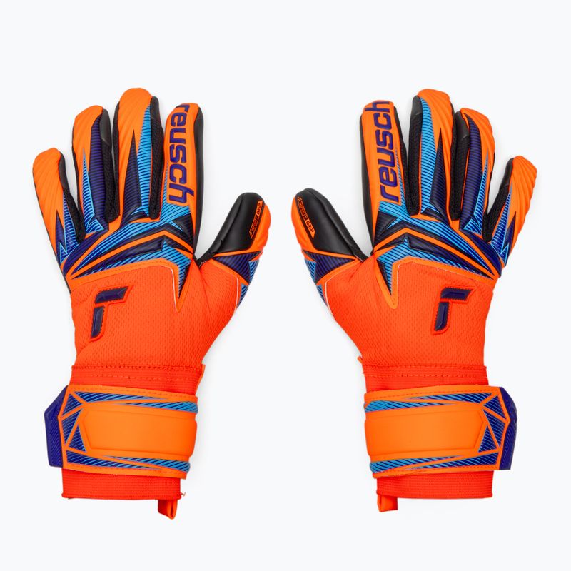 Kinder-Torwarthandschuhe Reusch Attrakt Infinity Evolution NC Junior shocking orange/blue/black 2