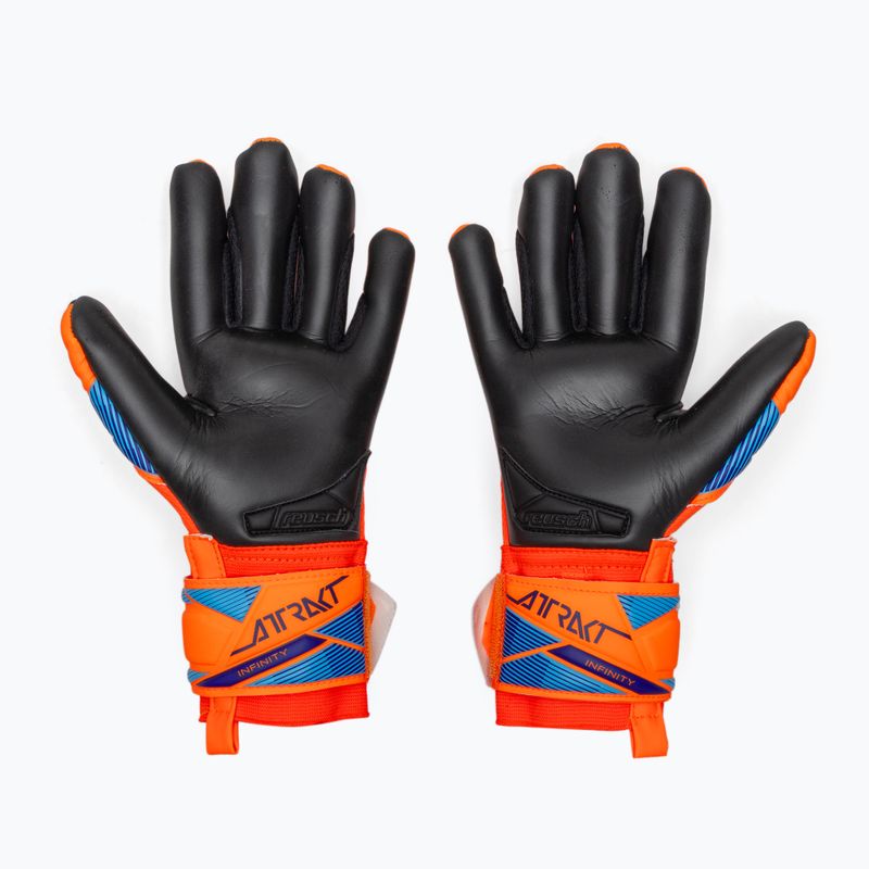 Kinder-Torwarthandschuhe Reusch Attrakt Infinity Evolution NC Junior shocking orange/blue/black 3