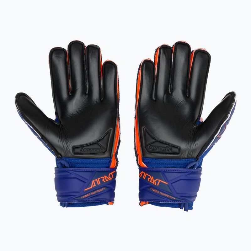 Kinder-Torwarthandschuhe Reusch Attrakt Infinity Finger Support Junior sharp blue/shocking orange/black 3