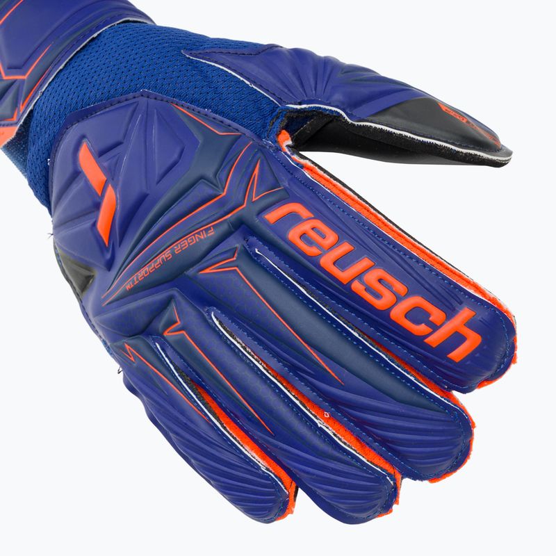 Kinder-Torwarthandschuhe Reusch Attrakt Infinity Finger Support Junior sharp blue/shocking orange/black 4
