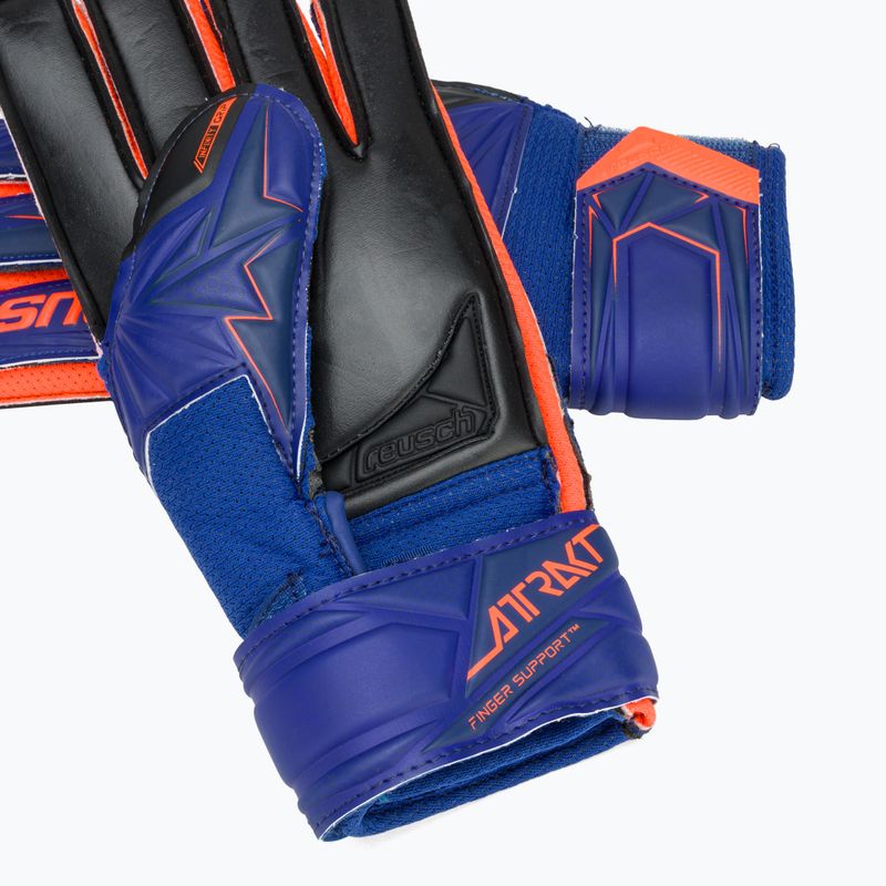 Kinder-Torwarthandschuhe Reusch Attrakt Infinity Finger Support Junior sharp blue/shocking orange/black 6