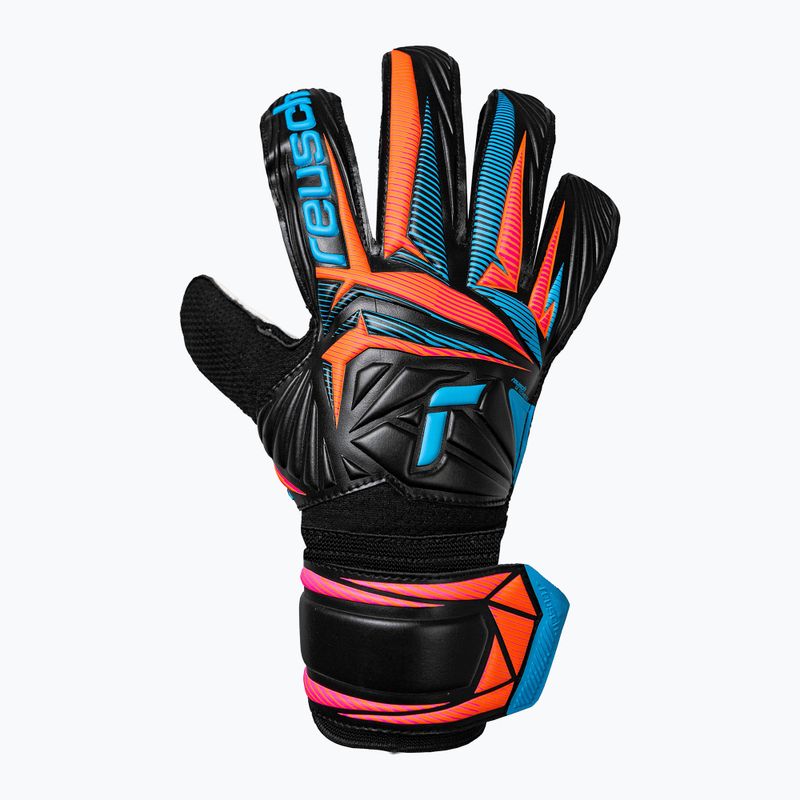 Torwarthandschuhe Reusch Attrakt Solid black/aqua blue/shocking orange 2