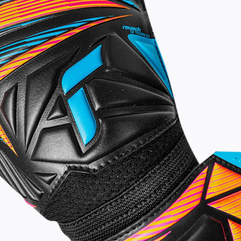Torwarthandschuhe Reusch Attrakt Solid black/aqua blue/shocking orange 5