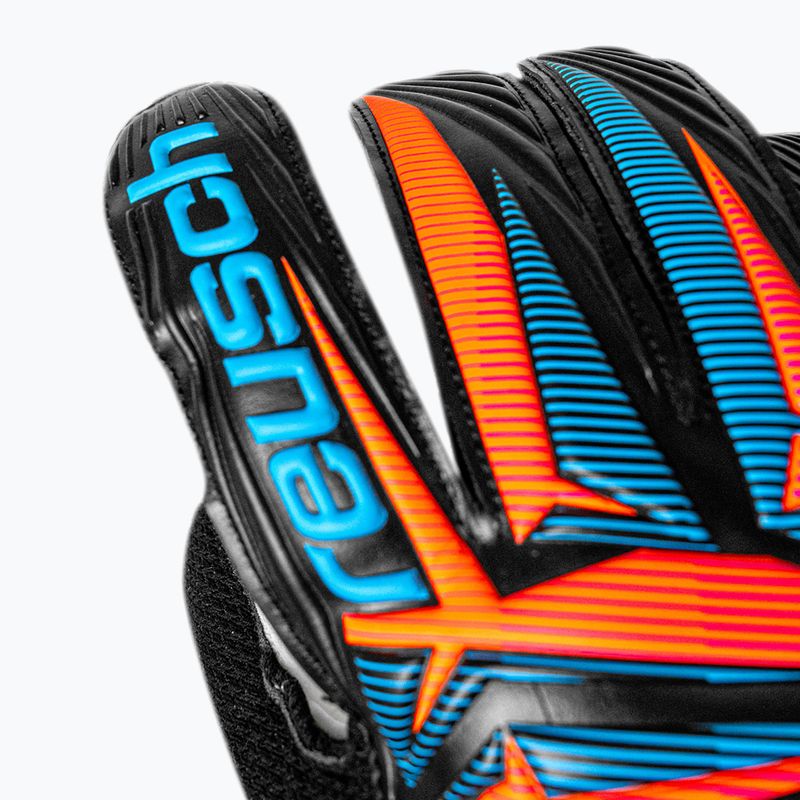 Torwarthandschuhe Reusch Attrakt Solid black/aqua blue/shocking orange 6