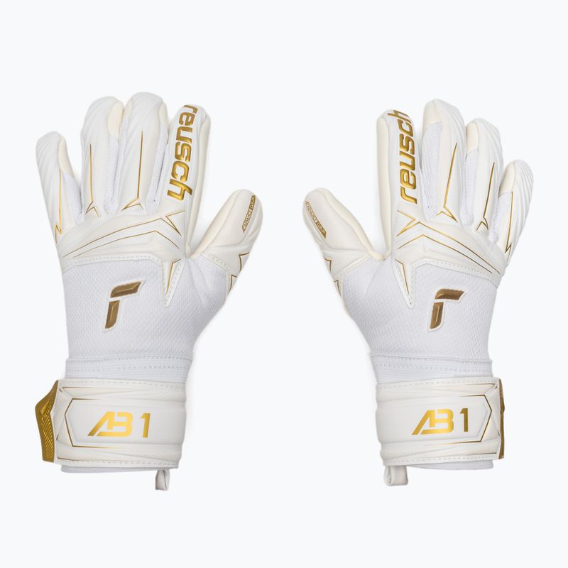 Torwarthandschuhe für Kinder Reusch Attrakt AB1 Advance Junior white/gold 2