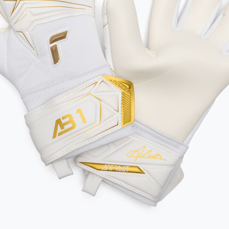 Torwarthandschuhe für Kinder Reusch Attrakt AB1 Advance Junior white/gold 5