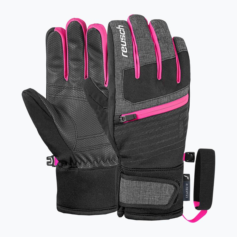 Kinder Skihandschuhe Reusch Leo R-Tex XT black/black melange/pink glo