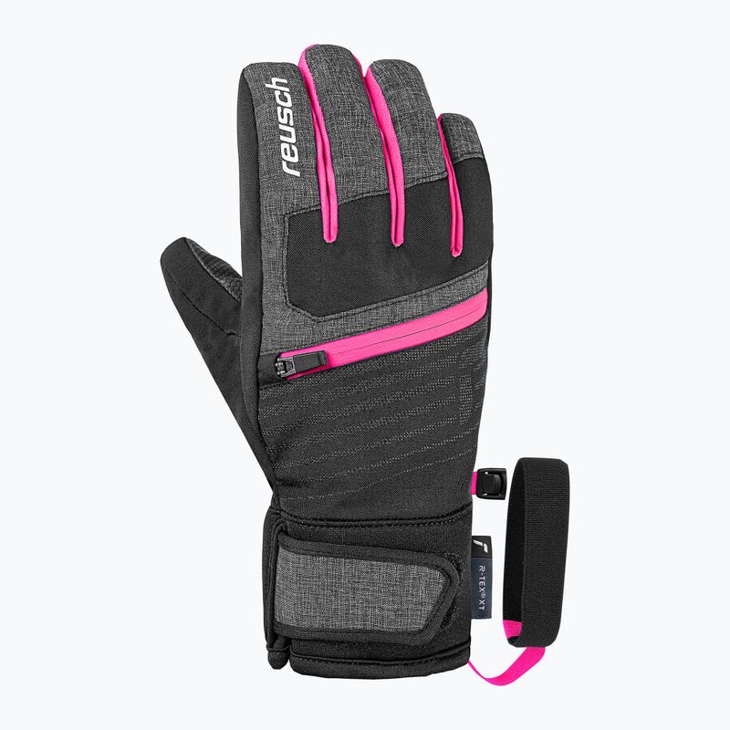 Kinder Skihandschuhe Reusch Leo R-Tex XT black/black melange/pink glo 2