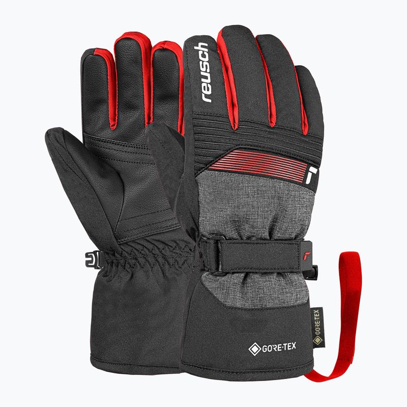 Kinder Skihandschuhe Reusch Rocket GORE-TEX black/black melange/fire red
