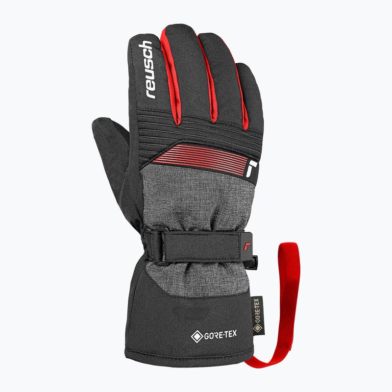 Kinder Skihandschuhe Reusch Rocket GORE-TEX black/black melange/fire red 2