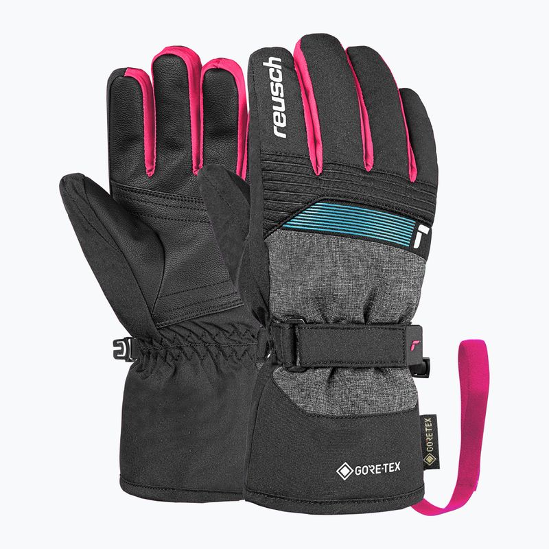 Kinder Skihandschuhe Reusch Rocket GORE-TEX black/black melange/pink glo