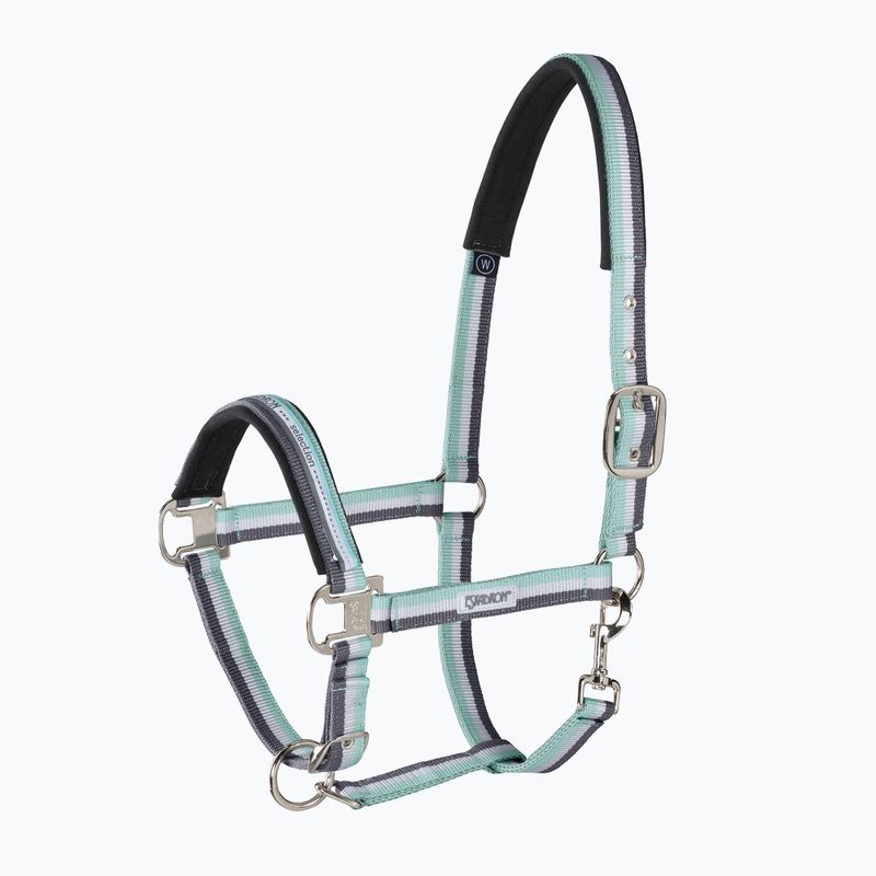Eskadron Pin Buckle grün-weiß-graues Pferdehalfter 410000815411