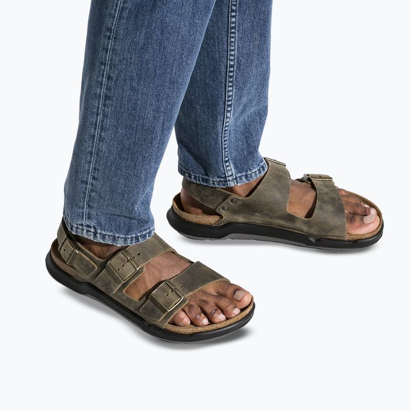 Herrensandalen BIRKENSTOCK Milano Crosstown Oiled Leather Regular faded khaki 8