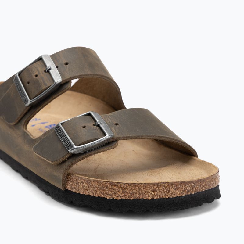 BIRKENSTOCK Arizona SFB LEOI Schmal verblichene khakifarbene Flip-Flops 7