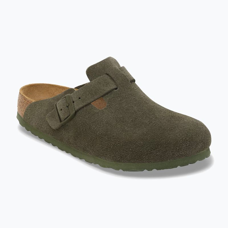 Badelatschen BIRKENSTOCK Boston Suede Leather thyme