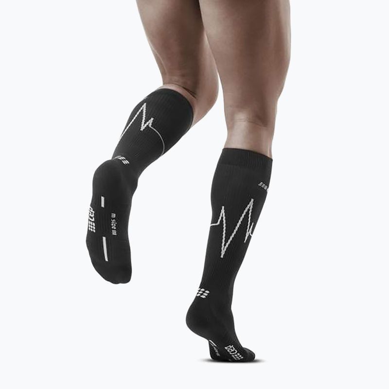 CEP Heartbeat Herren Kompressions-Laufsocken schwarz WP30KC2 5