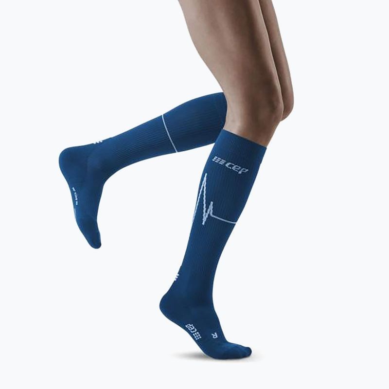 CEP Heartbeat Damen Kompressions-Laufsocken blau WP20NC2 4