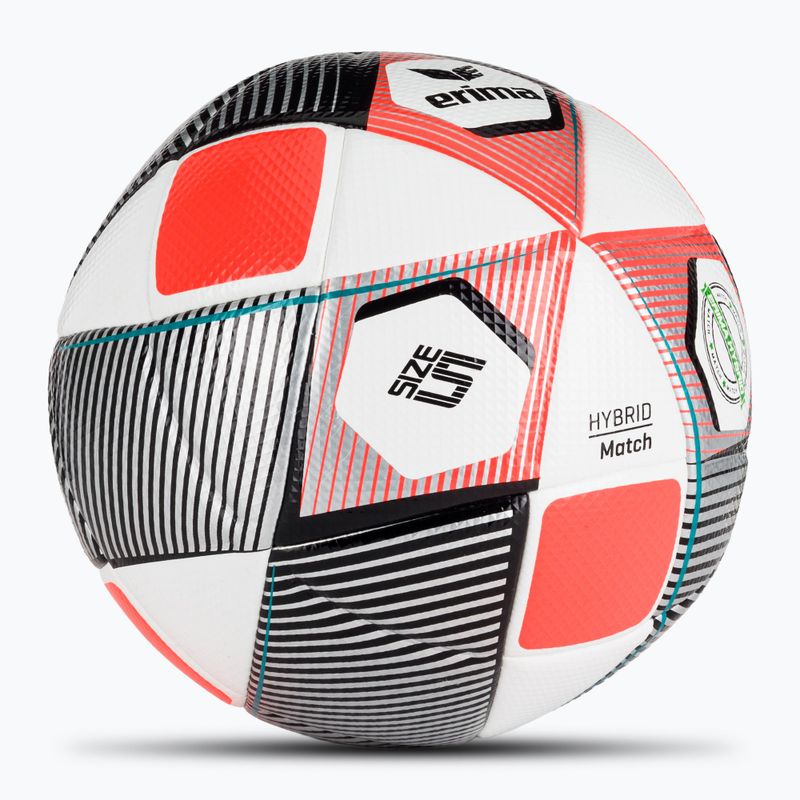 ERIMA Hybrid Match silber/feurig-koralle Fußball Größe 5 2