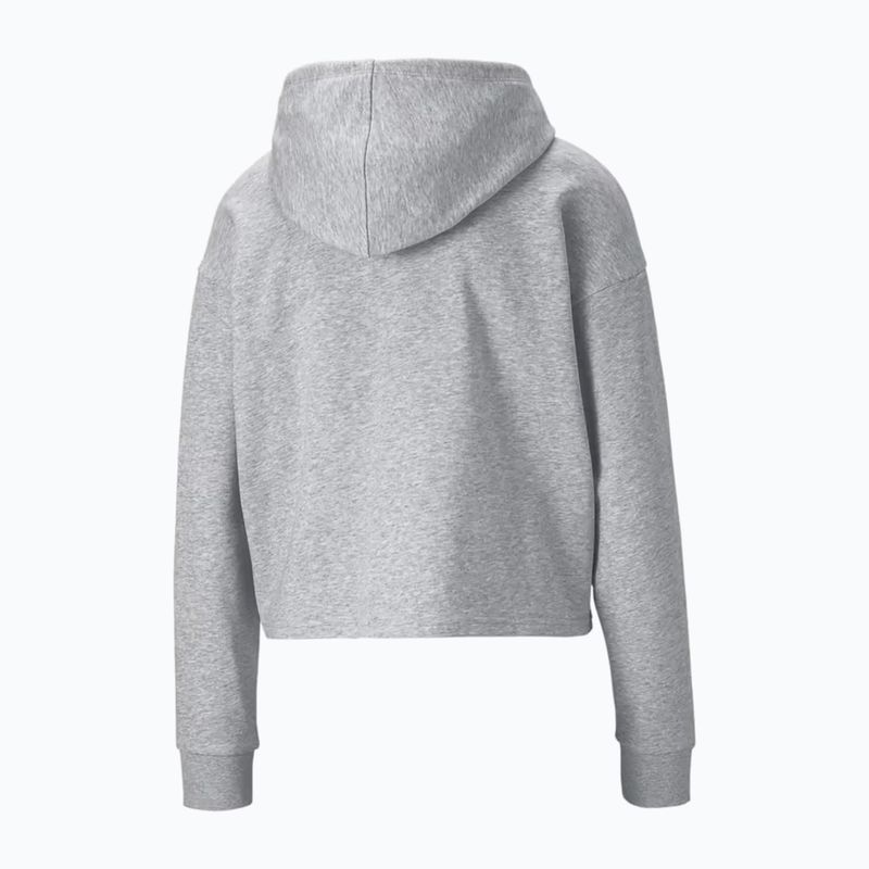 Damen Sweatshirt PUMA ESS Cropped Logo Hoodie TR hellgrau heather 2