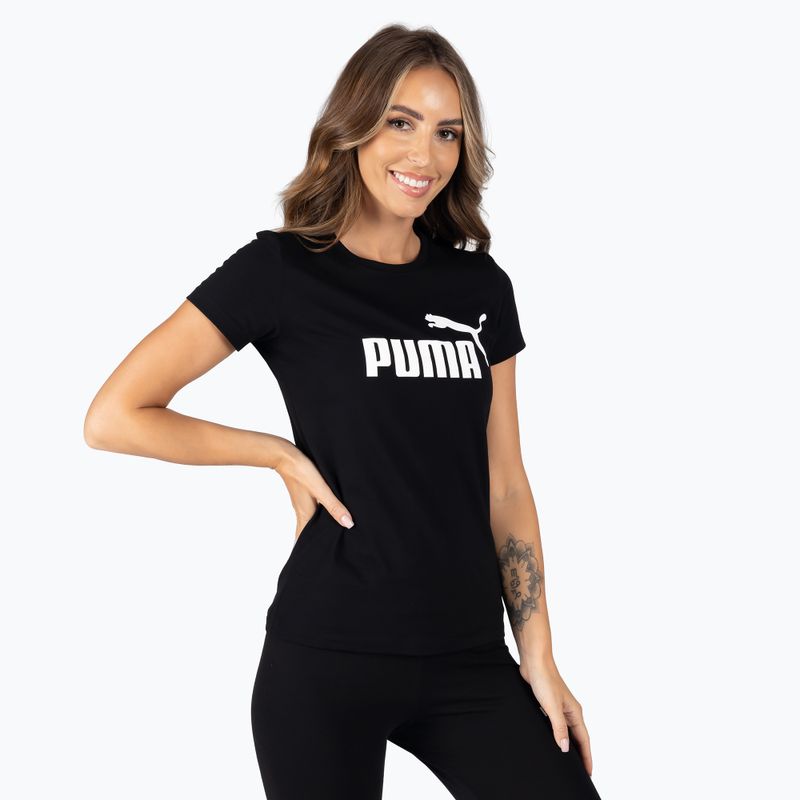 Damen Trainings-T-Shirt PUMA ESS Logo Tee schwarz 586774_01