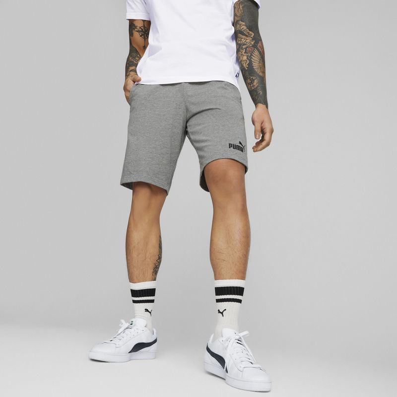 Herren PUMA Ess Jersey Shorts mittelgrau heather