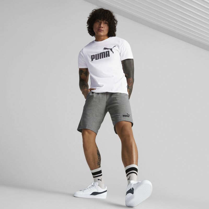 Herren PUMA Ess Jersey Shorts mittelgrau heather