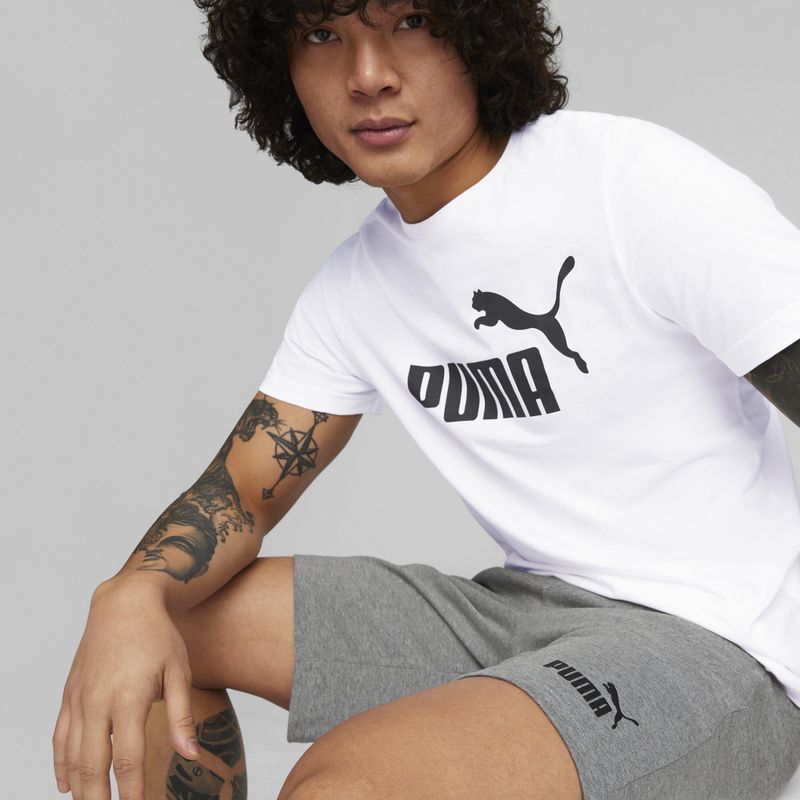 Herren PUMA Ess Jersey Shorts mittelgrau heather