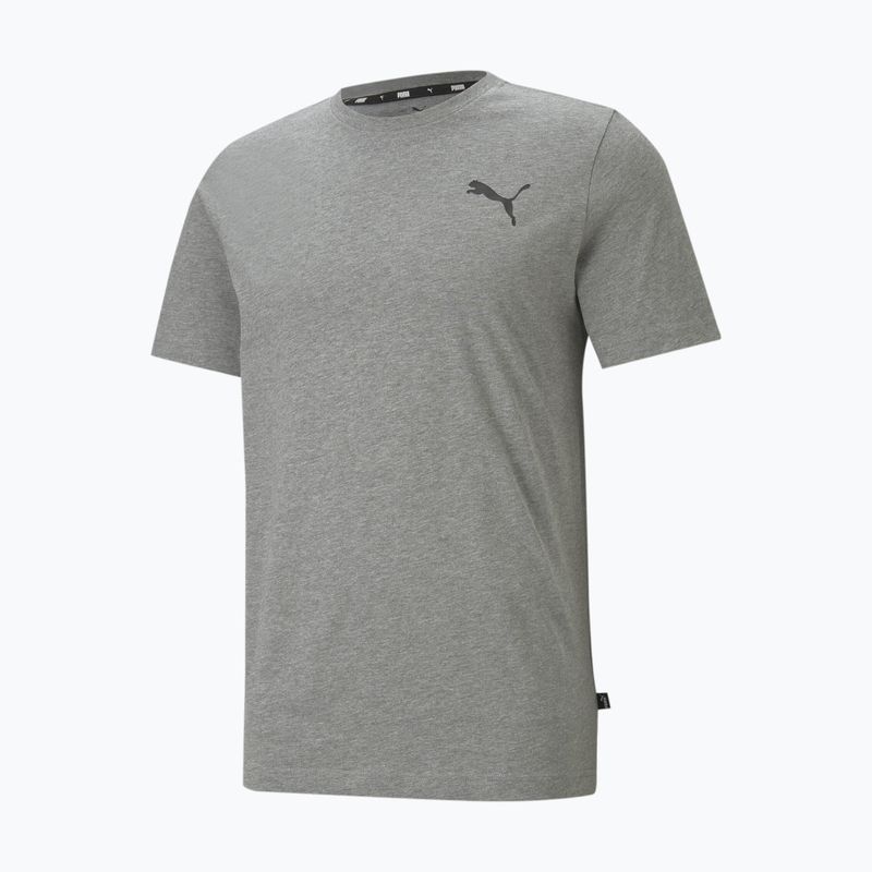 Herren PUMA Ess Small Logo Tee mittelgrau heather/mittelgrau heather/cat t-shirt