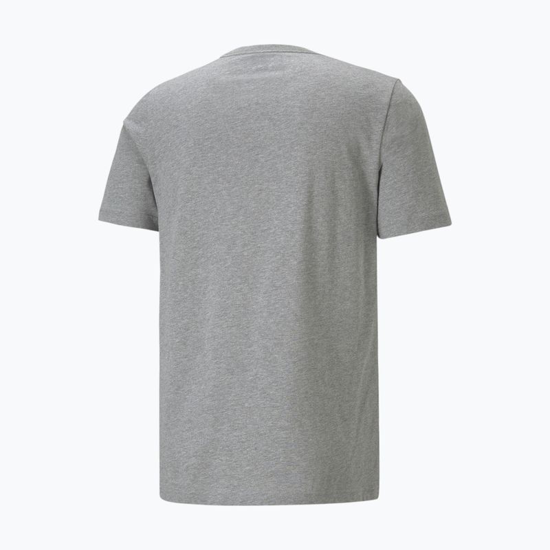 Herren PUMA Ess Small Logo Tee mittelgrau heather/mittelgrau heather/cat t-shirt