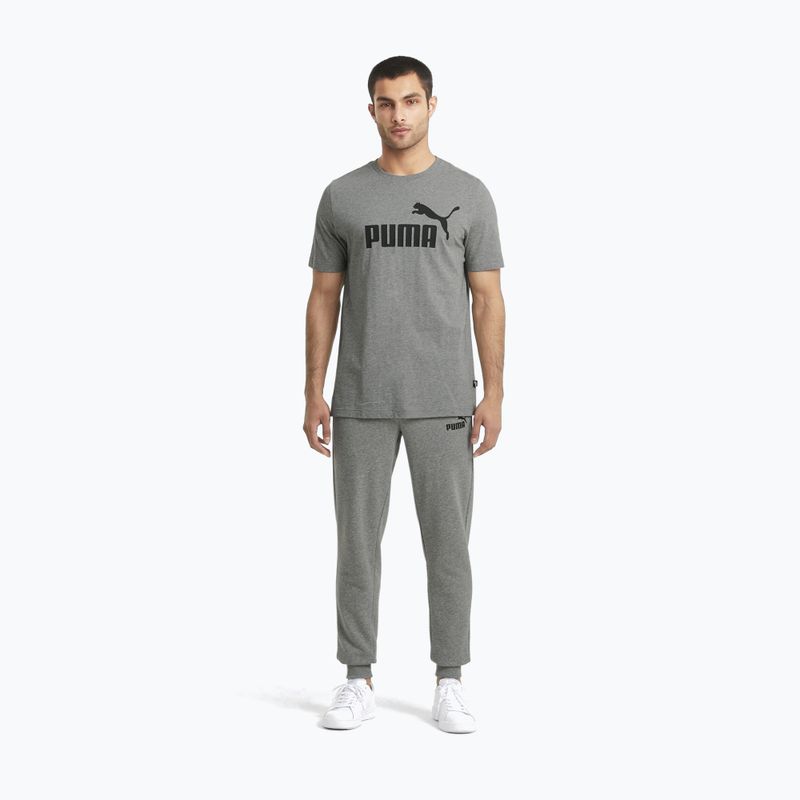 Herren PUMA Ess Logo Tee mittelgrau heather T-shirt 2