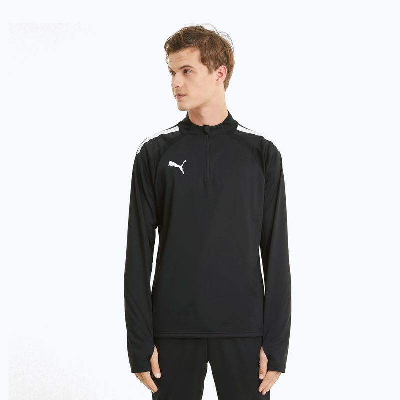 PUMA Teamliga 1/4 Zip Top Fußball Sweatshirt schwarz 657236_03 9