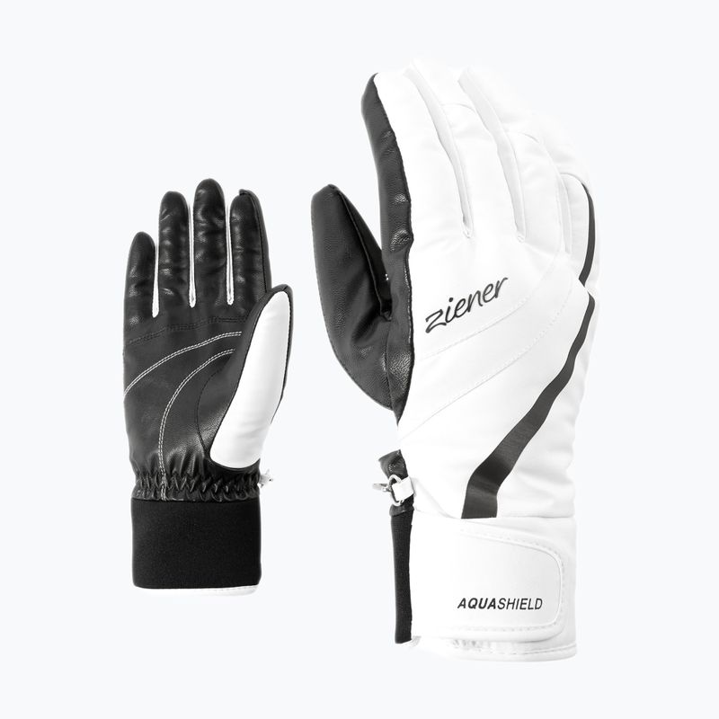 Skihandschuhe Damen ZIENER Kitty Aquashield white 6