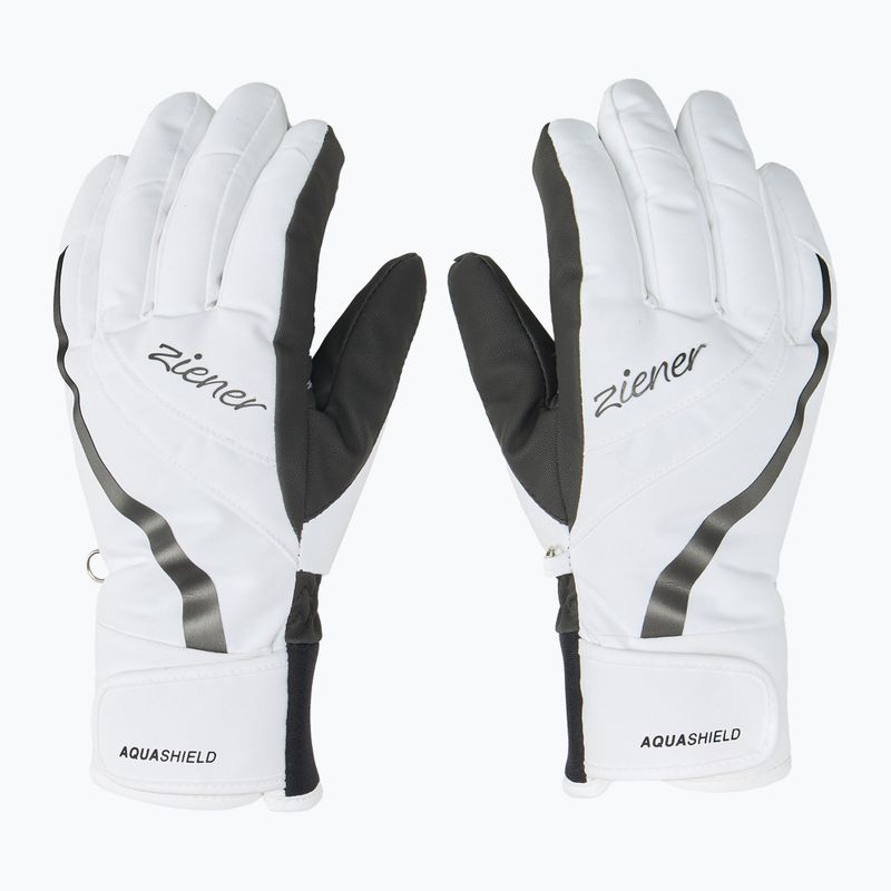 Skihandschuhe Damen ZIENER Kitty Aquashield white 3
