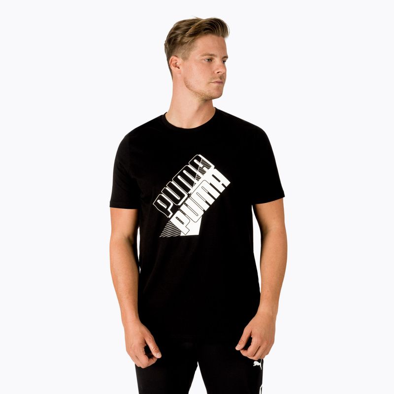 Herren Trainings-T-Shirt PUMA Power Logo Tee schwarz 849788_01