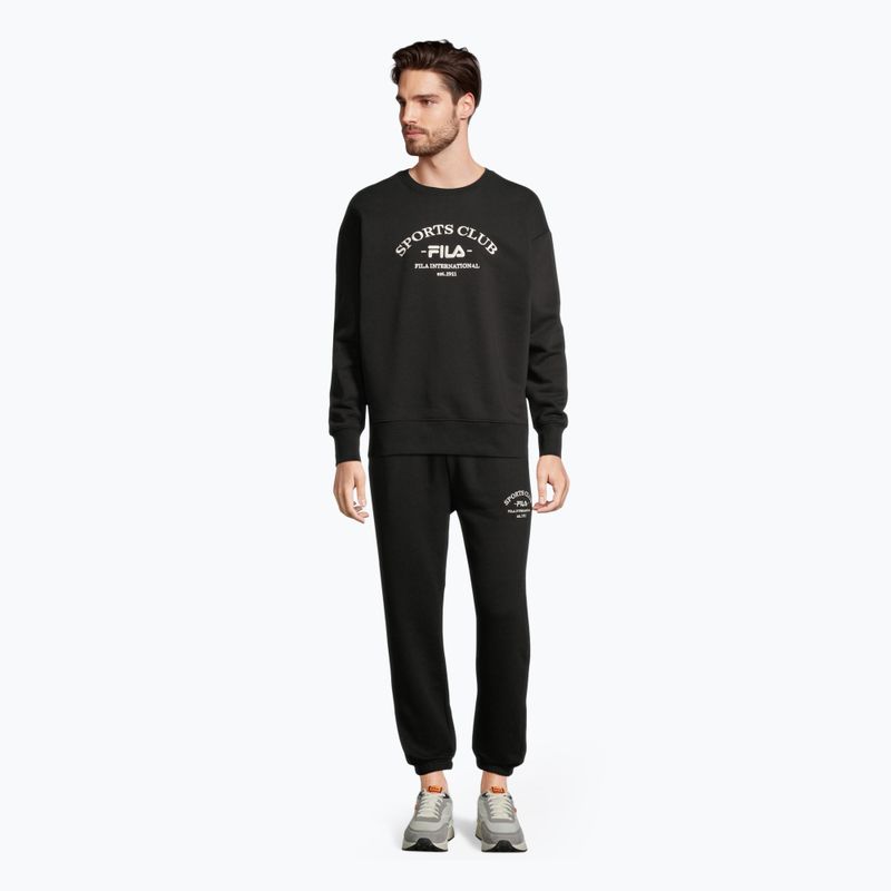 Herren FILA Brand Loose Fit Crew Sweatshirt schwarz 2