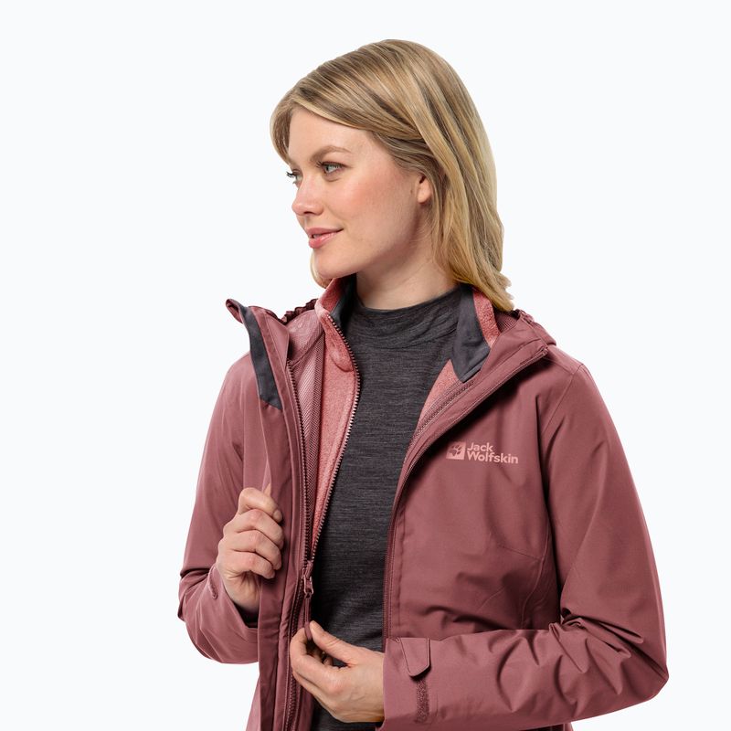 Jack Wolfskin Women's Moonrise 3In1 Jacke rot ocker 4