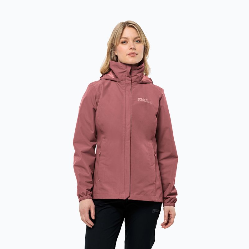 Jack Wolfskin Stormy Point 2L Damen Regenjacke rot ocker