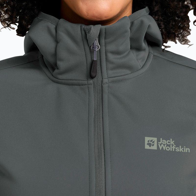 Damen Softshell-Jacke Jack Wolfskin Windhain Hoody slate green 4