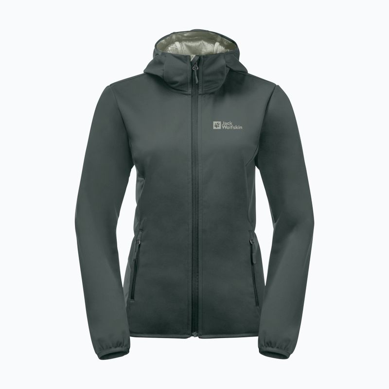 Damen Softshell-Jacke Jack Wolfskin Windhain Hoody slate green 8